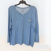 New Croft &amp; Barrow women’s intimates Placid Blue sleep top Long Sleeve size 2X - £15.45 GBP