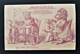 1880 antique JOHNSON CLARK orange me AD TRADE CARD leavitt brant ANTHROP... - £27.65 GBP