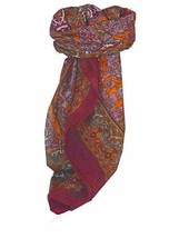 Mulberry Silk Traditional Square Scarf Ravali Wine &amp; Terra by Pashmina &amp;... - $23.93