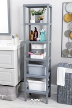 Shelf 6 Tiers Organizer Plastic Shelving Unit Grey, Bookshelf, Bathroom,... - $61.34