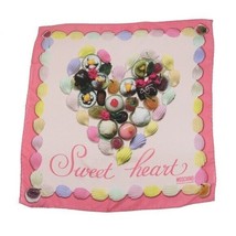 Moschino Sweet Heart Candy Pink Square Silk Scarf - £105.20 GBP