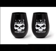 Set Of 2 Alchemy Gothic SG6 Deadly Nightcap Stemless Wine Water Juice Gl... - £19.92 GBP