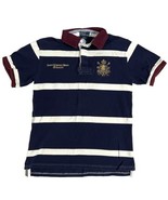 Ralph Lauren Polo Shirt Blue White Stripe Saddle Harness Maker Crest Boy... - $31.27 CAD