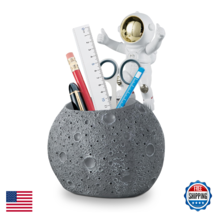 Kimdio Astronaut Moon Pen Holder Desk Organizer, Resin Pencil Pot Stand ... - $32.84