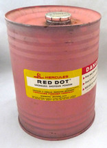 Vintage Hercules red dot powder tin keg can 3 lb empty smokeless pink - $45.00