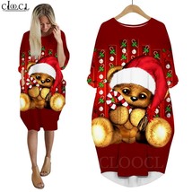 CLOOCL Merry Christmas Dress 3D Printed  Gift Xmas Tree Snowman Women Dresses Lo - £46.80 GBP
