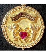 0.5Ct Heart Simulated Ruby AUGIS 14K Yellow Gold Plated Vintage Pendant ... - £389.50 GBP