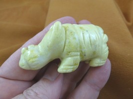 Y-RHI-717) yellow white RHINO rhinoceros gemstone FIGURINE carving I lov... - £13.96 GBP