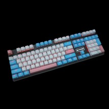 Rainbow Carbon Sunset MX Switches Mechanical Keyboard - Pink Blue White - £31.96 GBP