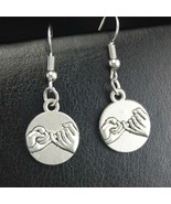 PINKY SWEAR EARRINGS 1.5&quot; Friends Promise Drop Dangle Stainless Steel Ea... - $7.95