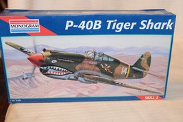 1/48 Scale Monogram, P-40B Tiger Shark Airplane Model Kit #5209 BN Open Box - $45.00