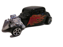  Maisto Die Cast 1934 Ford Hot Rod 1-64 Scale Black Red And Yellow Fire Flames  - $8.99