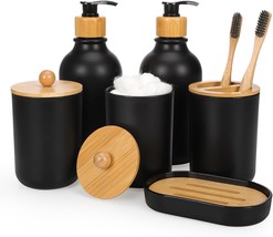 Bathroom Accessory Set 6pcs Bathroom Accessories Set with Toothbrush Holder Two  - £36.60 GBP