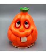 Vintage Gurley Pumpkin Jack-O-Lantern Halloween Wax Candle Smile Tooth Cute - €20,69 EUR