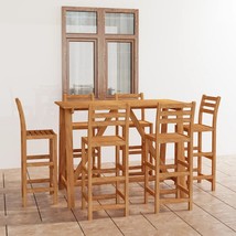 vidaXL Acacia Wood Outdoor Bar Set - Rustic Rectangular Table & Stools for 4-6 - $865.86 CAD