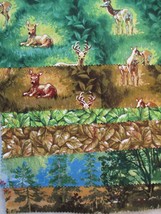 Fabric Red Rooster &quot;Deer Country&quot; 6 Pc Sampler Deer in Their Habitat $4.95 - $4.95