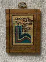 Xiii Olympic Winter Games Lake Placid 1980 Collectible On Wooden Plaque Nice - £10.18 GBP