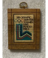 XIII OLYMPIC WINTER GAMES  LAKE PLACID 1980  COLLECTIBLE ON WOODEN PLAQU... - $12.95