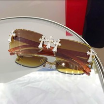 2025 Rhinestones Brown Sunglasses Fashion Iced Out Luxury Design Carter - $58.20