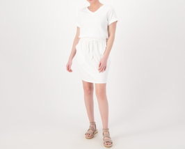 Belle by Kim Gravel Packabelle Drawstring Waist Dress White, Size 3X - $29.69