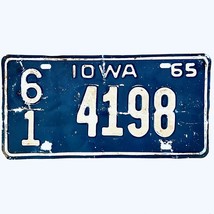 1965 United States Iowa Madison County Passenger License Plate 61 4198 - £14.75 GBP