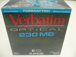5pcs. pack of 230MB MO Verbatim Disk, Magneto Optical Disk - £214.74 GBP