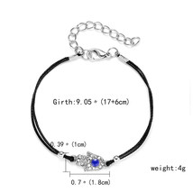 Handmade Lucky Black String Bracelet Charm Bracelets Women Blue Eyes Beads Bring - £8.58 GBP