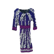 Max and Cleo Dark Purple White Black Lilac Dress Chain Link Design  Size 2 - $20.79