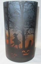 Yankee Candle Frosted Large Jar Holder J/H Halloween Scene Oranges Grays - £56.01 GBP