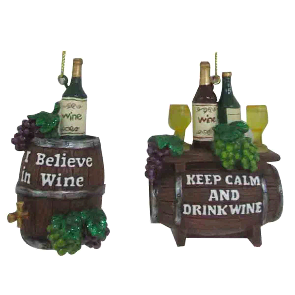 Ornament Wine Barrel, 2 assorted SHIPS IN 24 HOURS - MJ - $19.88