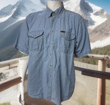 Woolrich Chambray Shirt Mens 2XL Blue Teton Button Down Short Sleeve Rug... - $310.34 MXN