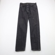 Vintage 90s Levis 505 Mens 36x36 Distressed Straight Leg Denim Jeans Black USA - £78.86 GBP