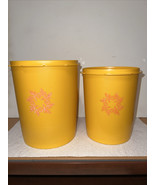 Vintage Orange Tupperware Nesting Canisters Lot of 2,  809-4, 811-4 With... - $22.28