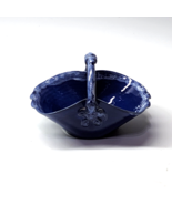 LATHAM&#39;S POTTERY Seagrove NC Cobalt Blue Glazed Basket - Signed BRUCE LA... - $30.04 CAD