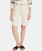 FREE PEOPLE We The Free Womens Shorts Caroline Casual Denim Ecru Ivory S... - £37.17 GBP