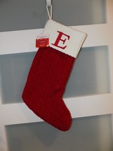 St Nicholas Square Stocking 21 in Cable Knit Christmas Holiday Red &quot;E&quot; NEW - £16.24 GBP
