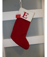 St Nicholas Square Stocking 21 in Cable Knit Christmas Holiday Red &quot;E&quot; NEW - £16.00 GBP
