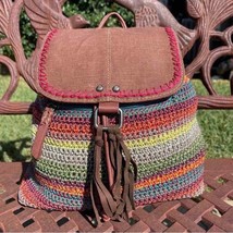 The Sak Avalon Sunset Stripe Convertible Crochet Backpack - £48.02 GBP