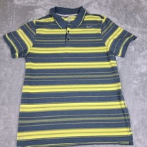 Nike Dri-Fit Tennis Polo Shirt Mens Size X-Large Yellow Grey Striped Pul... - £15.59 GBP