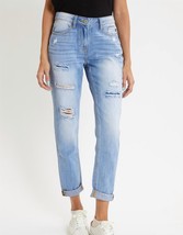 Kancan Women&#39;s Boyfriend Distressed Jean Blue - $38.00