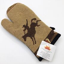 Cowboy on Bronco Design Oven Mitt Cotton Polyester Blend 6x12 inches Raa... - $5.93
