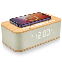 Digital Alarm Clock Bluetooth Speaker, Wireless Charging Alarm Clock Bed... - $99.99