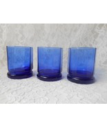 Vintage Anchor Hocking Essex Cobalt Blue 10 Paneled Sides Juice Glasses ... - $16.00