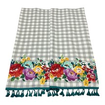 The Pioneer Woman 2-Panel Window Curtains – Gray Gingham with Bright Flo... - $26.00