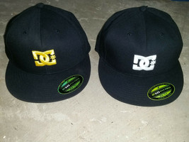 DC SHOES Cap Baseball Hat NOSWOT Flexfit 6-7/8 - 7-1/4  Black Yellow Whi... - £23.69 GBP