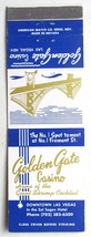 Golden Gate Casino - Las Vegas, Nevada Restaurant 20 Strike Matchbook Cover NV - £1.38 GBP
