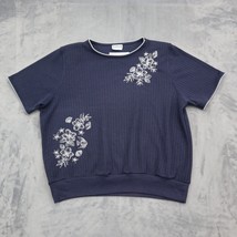 BonWorth Shirt Womens 1X Blue Short Sleeve Crew Neck Pullover Casual T Shirt - £17.92 GBP