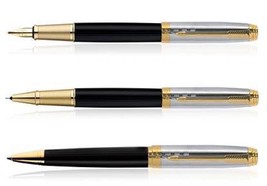 Parker Premium Ambient Deluxe Black Gt Fountain/Roller Ball/Ballpoint Pen - £45.67 GBP