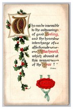 Christmas Feeling Throughout the Hear Poem Holly Embossed DB Postcard Z6 - £3.53 GBP