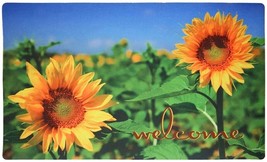 Entrance Rug Non Slip Rubber Doormat 29x17 inch Sunflower Welcome Outdoo... - $418.09 MXN